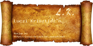 Luczi Krisztián névjegykártya